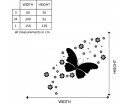 Flowers and Butterfly Vinyl Art Decals Modern Wall Art